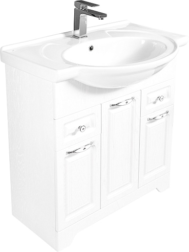 Stella Polare Мебель для ванной Кармела 75 люкс белое серебро – картинка-9